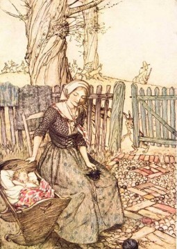 Mother Goose Bye Baby Bunting, ilustrador Arthur Rackham Pinturas al óleo